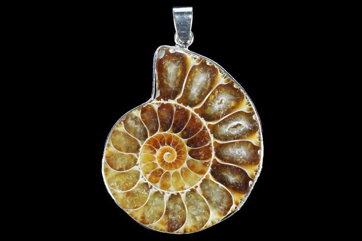 Fossil Ammonite Pendant - Million Years Old #112465